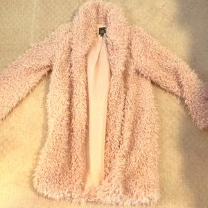 Dreamy pink faux fur coat